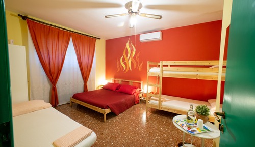 Habitación familiar, varias camas, baño compartido (Fuoco)