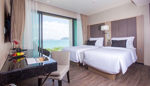 Habitación Premier con 2 camas individuales, vistas al mar
