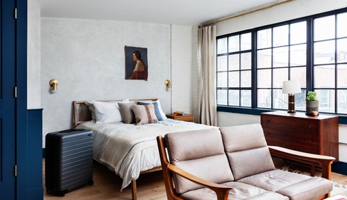 Loft de diseño, 1 cama de matrimonio, cocina, vistas a la ciudad