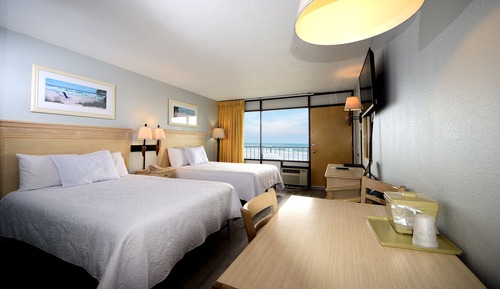 Habitación, 2 camas de matrimonio, frente al mar