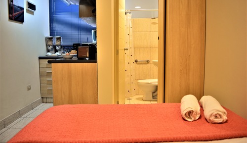 Estudio económico, 1 cama doble, baño privado