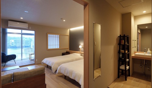 Habitación superior con 2 camas individuales, no fumadores (With Hot Spring / View Bath)