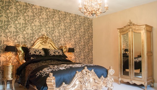 Habitación de lujo doble, 1 cama de matrimonio grande, baño privado (Gold Room)