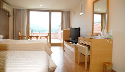 Habitación con 2 camas individuales, vistas a la montaña
