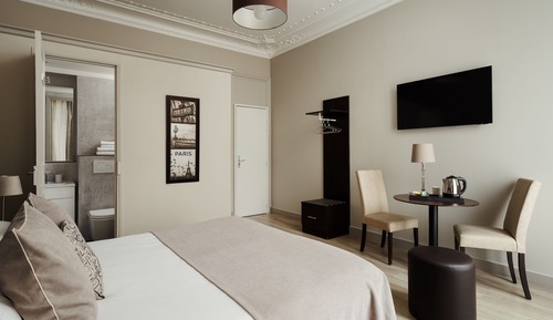 Habitación Deluxe, 1 cama de matrimonio, chimenea, vistas a la ciudad