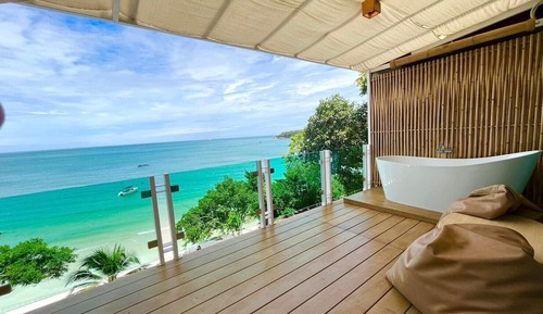 Habitación panorámica, 1 cama de matrimonio grande, vistas al mar