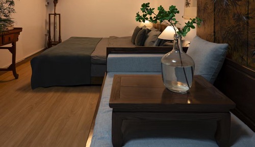 Habitación familiar con 2 camas individuales, vistas al patio