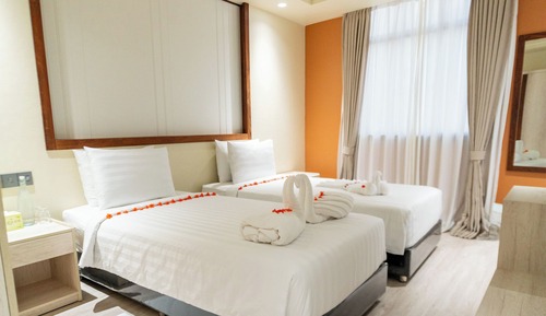 Habitación con 2 camas individuales, vistas al mar
