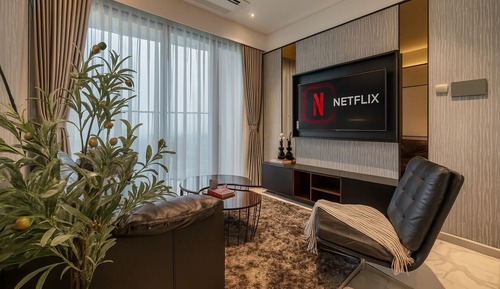 Apartamento básico, 2 habitaciones, balcón, vistas a la ciudad