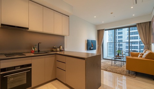 Apartamento de lujo, 1 habitación, balcón, vistas a la ciudad