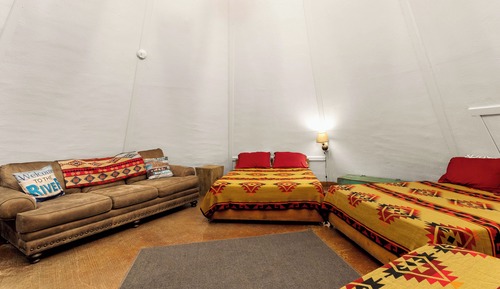 Cabaña clásica, varias camas, baño privado