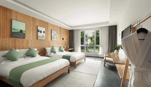 Habitación Elite con 2 camas individuales, vistas al jardín