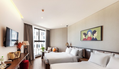 Habitación cuádruple, no fumadores, vistas al jardín
