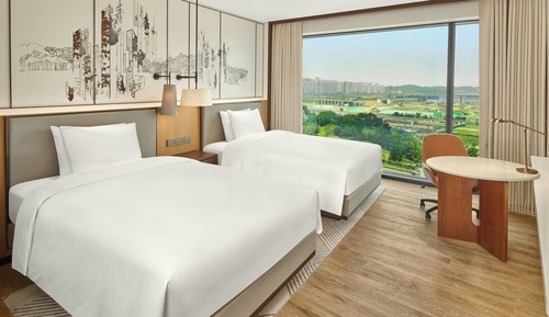 Habitación Deluxe, 2 camas dobles, no fumadores, vistas al jardín
