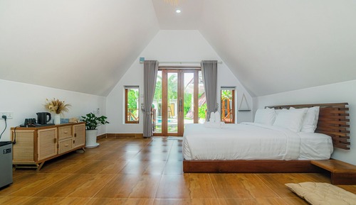 Habitación Deluxe doble, 1 cama de matrimonio grande, balcón, vistas al jardín