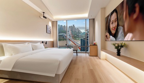 Habitación superior, 1 cama de matrimonio grande, no fumadores, vistas a la ciudad