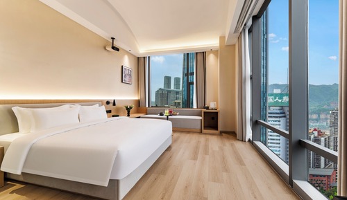 Habitación panorámica, vistas a la ciudad, en esquina