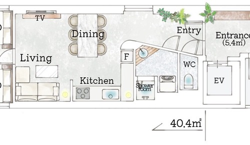 Apartamento, 1 habitación, no fumadores, cocina