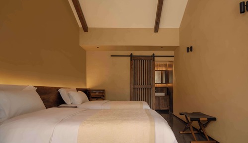 Habitación básica con 2 camas individuales, vistas al jardín