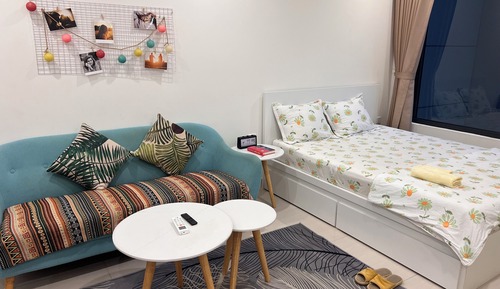 Apartamento de estilo japonés , 1 habitación, balcón, vistas a la piscina