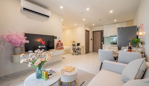Apartamento de lujo, cocina, vistas a la ciudad
