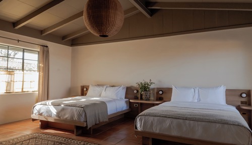 Habitación estándar doble, 2 camas de matrimonio, cocina básica