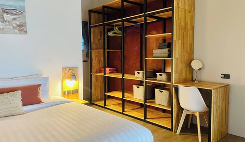 Villa Deluxe, 1 cama de matrimonio grande con sofá cama, vistas al mar, frente a la playa