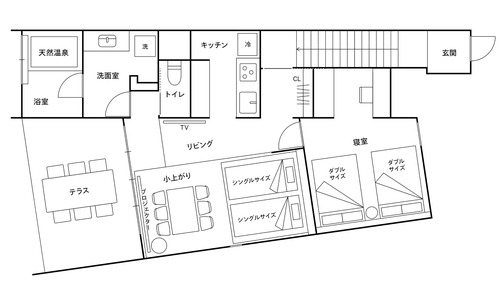 Habitación Deluxe, no fumadores, Se admiten mascotas (2Double Beds+2 Single Beds, PAX 6)