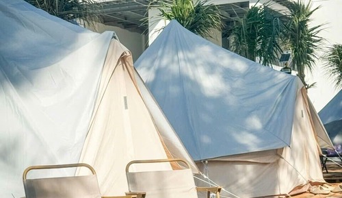 Tienda estándar, 1 cama de matrimonio, Aire acondicionado, vistas al jardín