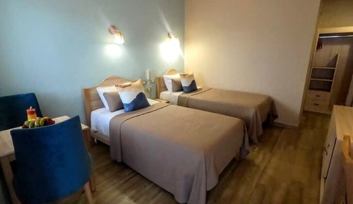 Habitación estándar con 2 camas individuales, balcón, vistas al jardín