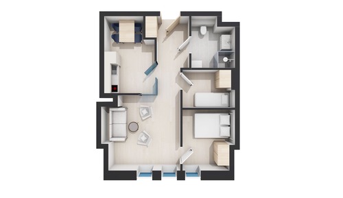 Spacious studio
