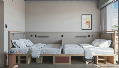 Habitación, 2 camas de matrimonio, no fumadores
