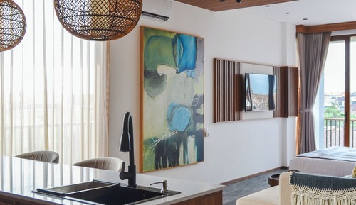 Estudio Confort, 1 cama de matrimonio grande, vistas a la piscina