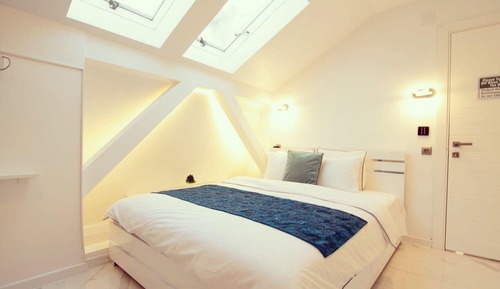 Habitación, 1 cama de matrimonio grande, baño privado