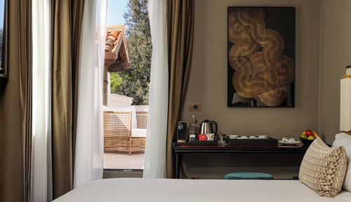 Habitación familiar, terraza, vistas al jardín