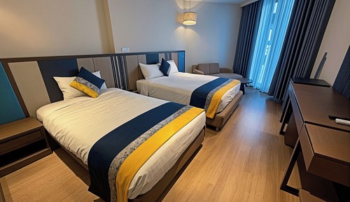 Habitación Deluxe con 1 cama doble o 2 individuales, vistas a la playa