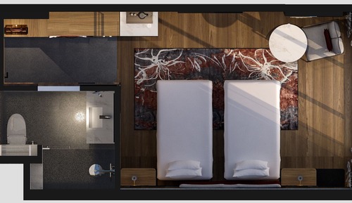 Habitación superior, 2 camas individuales, vistas a la ciudad