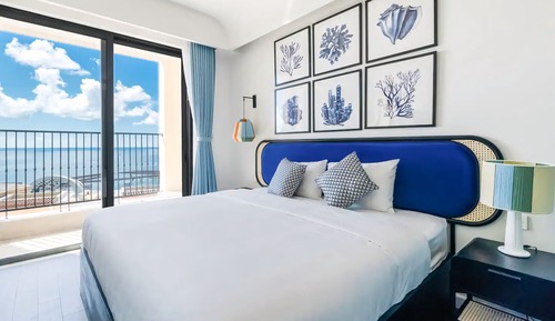 Apartamento Premium, 1 cama de matrimonio grande con sofá cama, cocina, vistas al mar