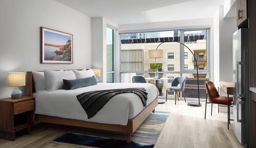 Estudio, 1 cama de matrimonio grande