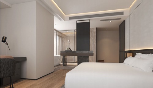Habitación Elite, 1 cama de matrimonio grande, frigorífico, vistas al río