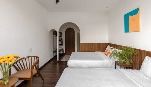 Habitación cuádruple Deluxe, vistas al jardín
