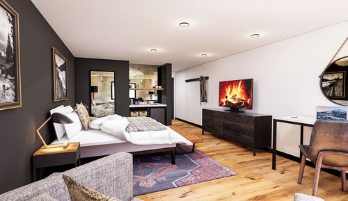 Habitación individual Premier, 1 cama de matrimonio grande con sofá cama