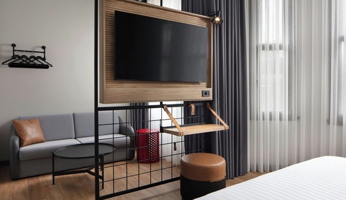 Habitación, 1 cama de matrimonio con sofá cama, no fumadores, vistas a la ciudad