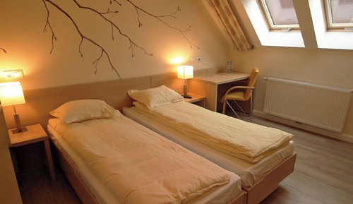 Habitación básica con 1 cama doble o 2 individuales, vistas al jardín