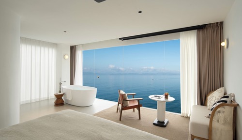 Habitación básica doble, balcón, vistas al mar