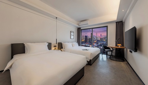 Apartamento Confort, varias camas, balcón, vistas a la ciudad
