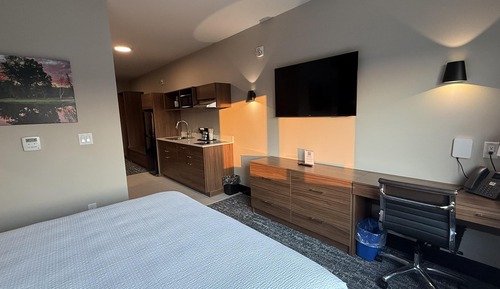 Suite, 1 cama de matrimonio grande, no fumadores, cocina básica (Shower Only;with Single Sofabed)
