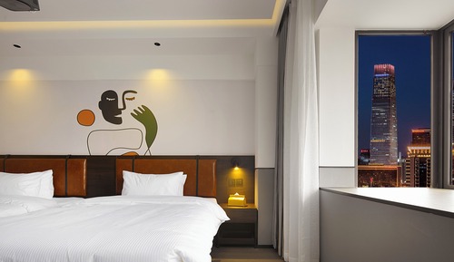 Habitación económica con 2 camas individuales, vistas a la ciudad