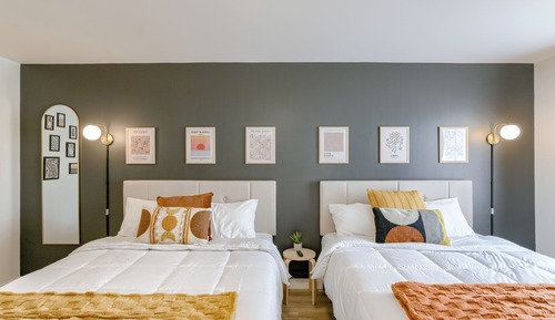 Habitación individual, 2 camas de matrimonio, no fumadores, microondas