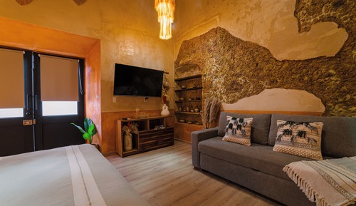 Habitación doble, 1 cama de matrimonio grande con sofá cama, baño privado